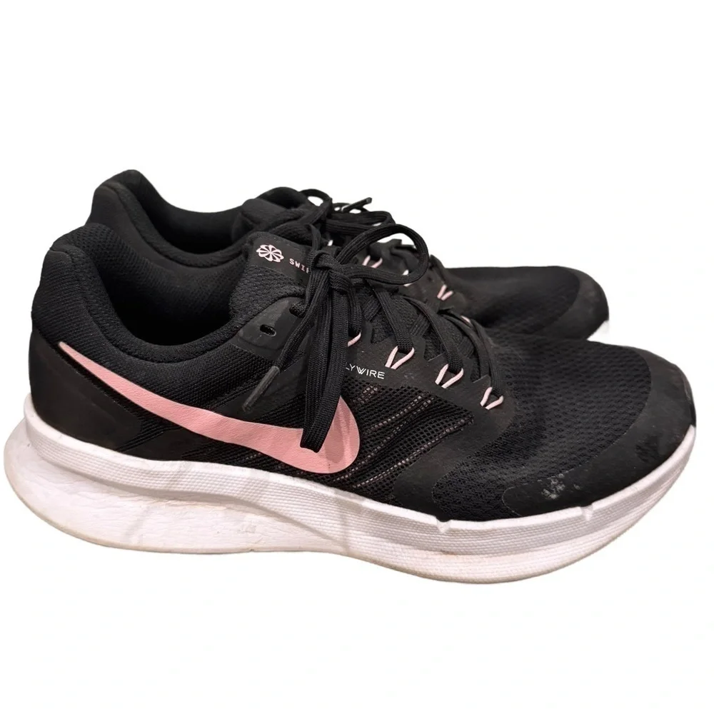 Nike Swift 3 Flywire Women’s Black White Pink Running Shoes Size 10